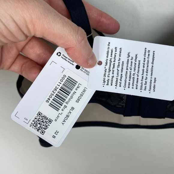 Lululemon Like Nothing Bra*Lace Black Barely Beige - Picture 7 of 7
